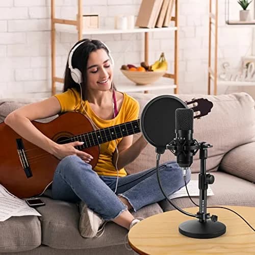 BILIONE Versatile Desktop Microphone Stand Kit with Pop Filter & Shock Mount | 1.12 kg (2.47 lb) Weighted Base thumbnail 8