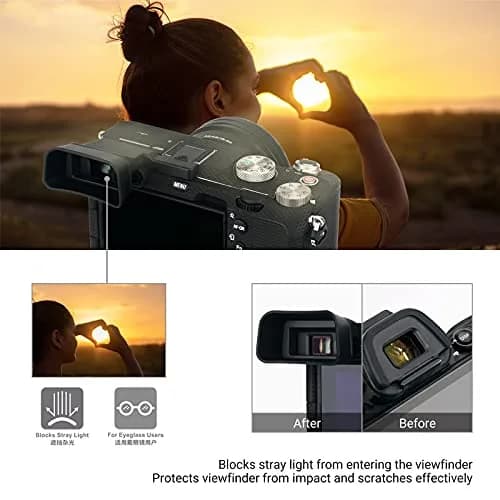 Kiorafoto Extended Eyecup for Sony Alpha A7C Camera | Protects Viewfinder from Impact & Light thumbnail 5