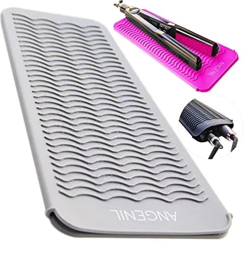 ANGENIL Professional Silicone Heat Resistant Mat Pouch for Hair Styling Tools, Grey | Protects Counters from Hot Irons thumbnail 1