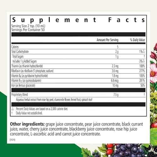 Floradix Floravital Liquid Iron Supplement, Vegan, Gluten-Free, 16.9 Fl Oz | Supports Iron Absorption & Energy thumbnail 2