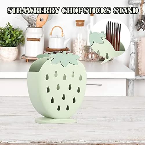 AKOAK Strawberry Chopsticks Stand 14.3cm (5.63 inch) | Kitchen Utensil Organizer with Fast Drainage thumbnail 5