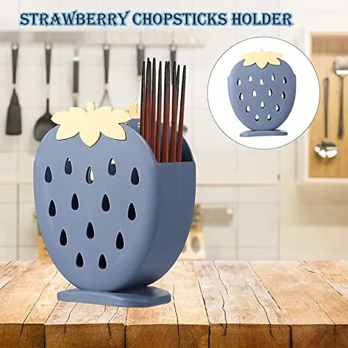 AKOAK Strawberry Chopsticks Stand Holder, Kitchen Utensil Organizer, Dark Blue | 14.3cm (5.63 inch) thumbnail 4