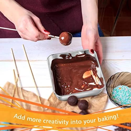 P&P CHEF Square Baking Pan 6x6 Inch (15.2x15.2 cm) | Heavy Duty Stainless Steel for Brownies & Cakes thumbnail 5