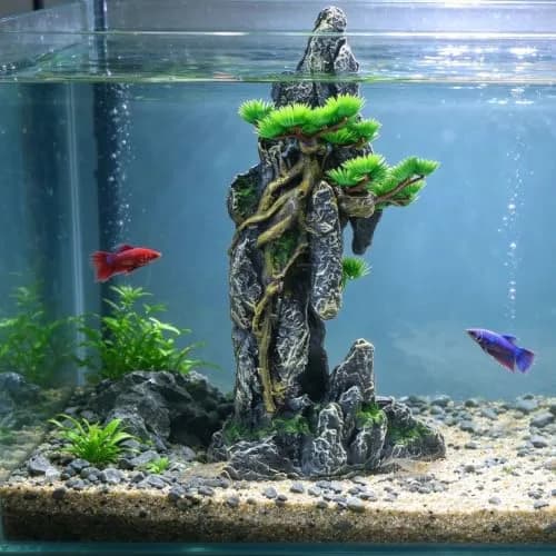 Saim Tall Aquarium Decor Artificial Mountain View Stone 18x9x35cm | Natural Environment for Fish thumbnail 2