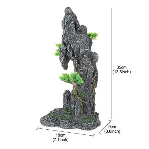 Saim Tall Aquarium Decor Artificial Mountain View Stone 18x9x35cm | Natural Environment for Fish thumbnail 3