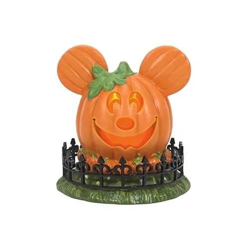 Department 56 Disney Village Halloween Pumpkintown Mickey Mouse Town Center Lit Figurine 10 cm (4 Inch) | Hand-Painted Resin Decor thumbnail 1