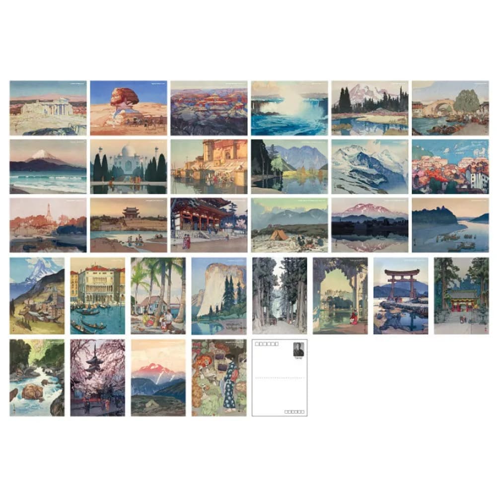 HOSTEESSCHOICE Beautiful Art Postcards Set of 30 Japanese Artist Hiroshi Yoshida Paintings | 10.16 x 15.24 cm (4 x 6 Inches)