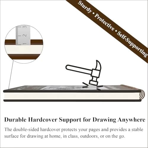 Fuxi 9" x 12" Sketch Book Set, Top Spiral Bound Sketchbook, 200 Sheets | Acid-Free Paper for Dry Media thumbnail 5