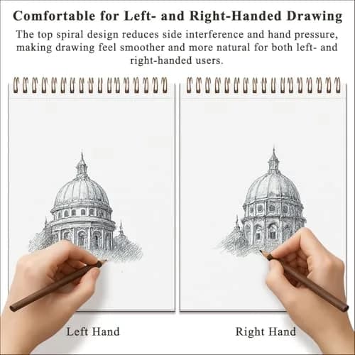 Fuxi 9" x 12" Sketch Book Set, Top Spiral Bound Sketchbook, 200 Sheets | Acid-Free Paper for Dry Media thumbnail 8