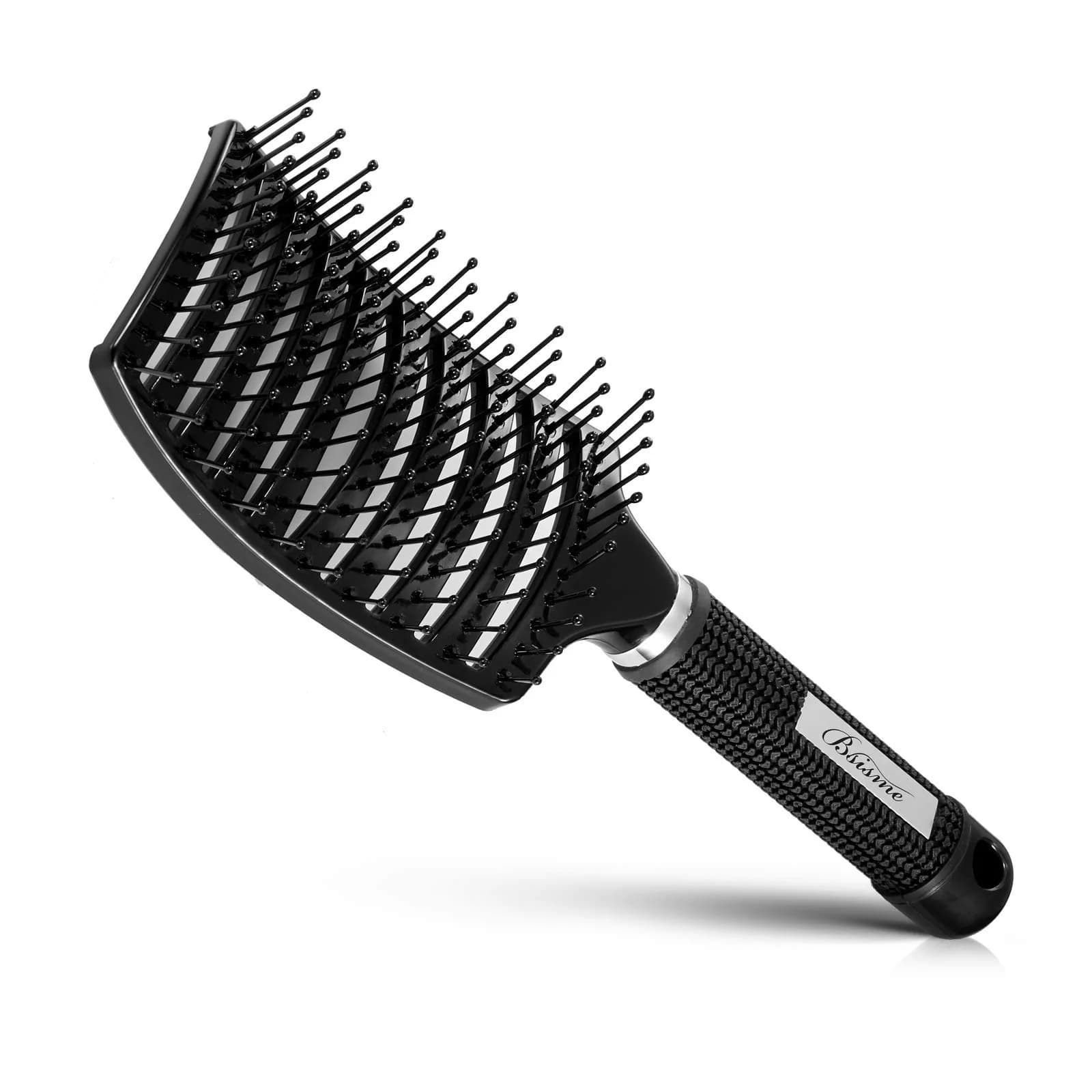 Bsisme Hair Brush, Curved Vented Detangler for Women & Men | Faster Blow Drying, Pain-Free, All Hair Types
