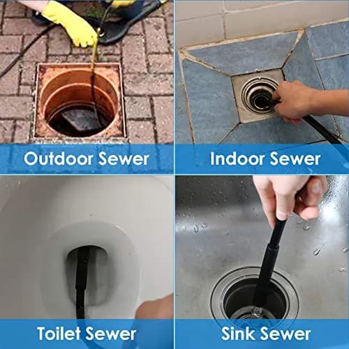 ZOFINE Sewer Jetter Kit for Pressure Washer 100FT | 15.24 m (100 ft) Drain Cleaner Hose with 6 Nozzles, Couplers & Tools thumbnail 3