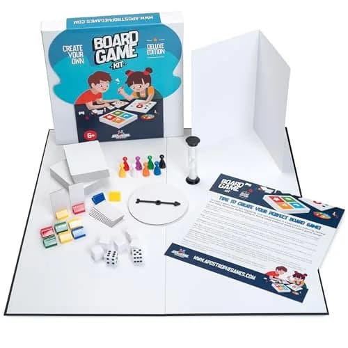 Apostrophe Games Deluxe Create Your Own Board Game Kit with Blank Board & Game Pieces | ASTM-Tested Educational Toy thumbnail 1