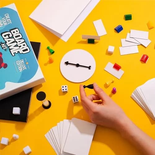 Apostrophe Games Deluxe Create Your Own Board Game Kit with Blank Board & Game Pieces | ASTM-Tested Educational Toy thumbnail 2