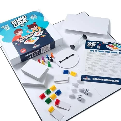 Apostrophe Games Deluxe Create Your Own Board Game Kit with Blank Board & Game Pieces | ASTM-Tested Educational Toy thumbnail 3