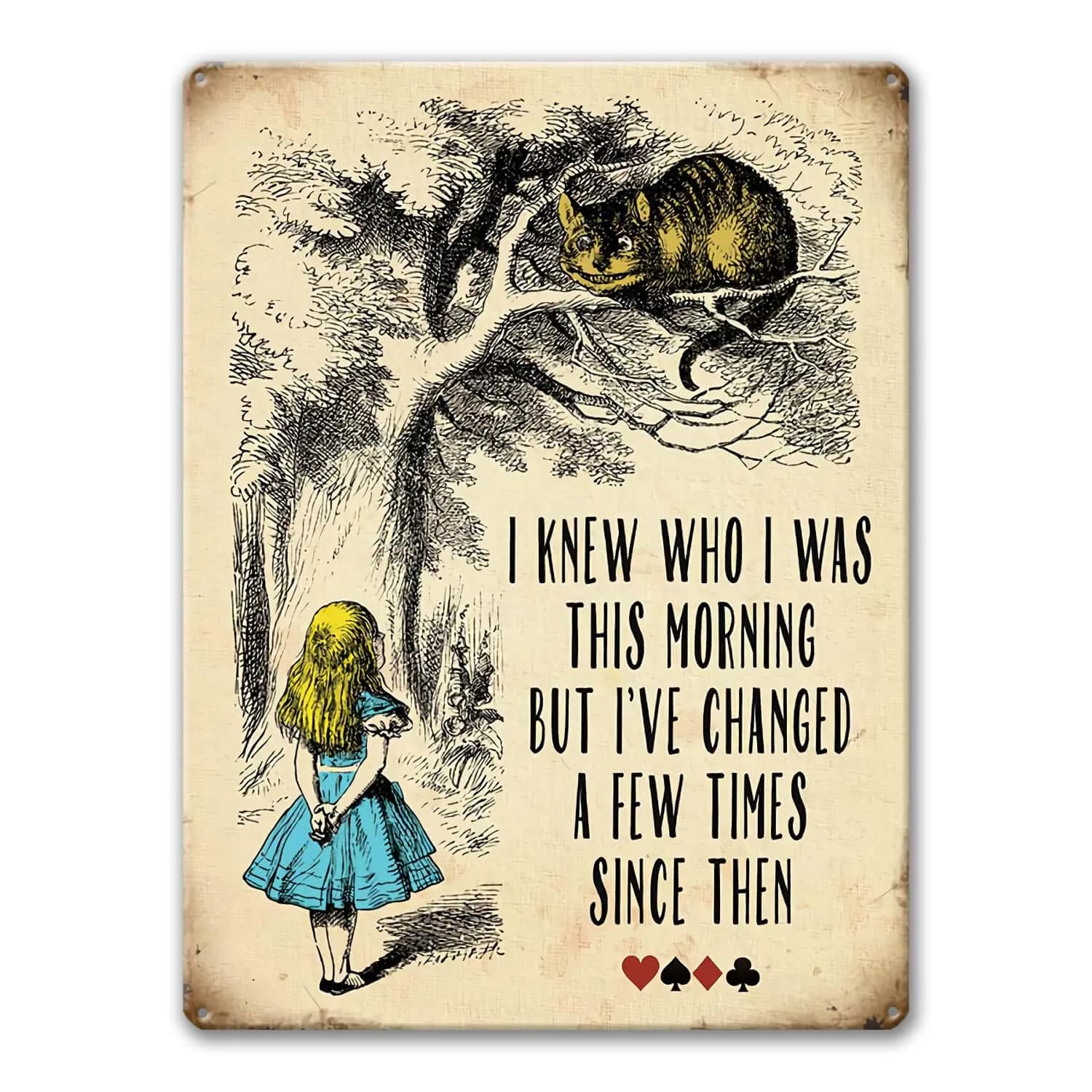 Agedsign Alice in Wonderland Poster, Vintage Metal Tin Sign 12" x 8" | Quotes Decor Gift for Girls Living Room - main product image