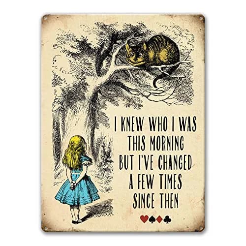 Agedsign Alice in Wonderland Poster, Vintage Metal Tin Sign 12" x 8" | Quotes Decor Gift for Girls Living Room thumbnail 1