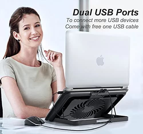 ICE COOREL Aluminum Laptop Cooling Pad with 7 Height Adjustment | Slim, Quiet & Durable thumbnail 4