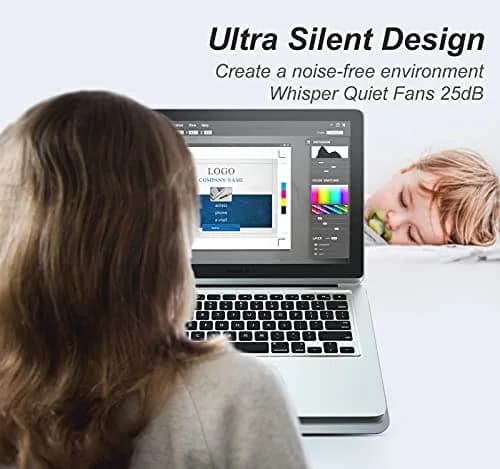 ICE COOREL Aluminum Laptop Cooling Pad with 7 Height Adjustment | Slim, Quiet & Durable thumbnail 5