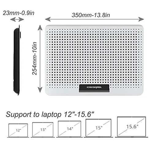 ICE COOREL Aluminum Laptop Cooling Pad with 7 Height Adjustment | Slim, Quiet & Durable thumbnail 7