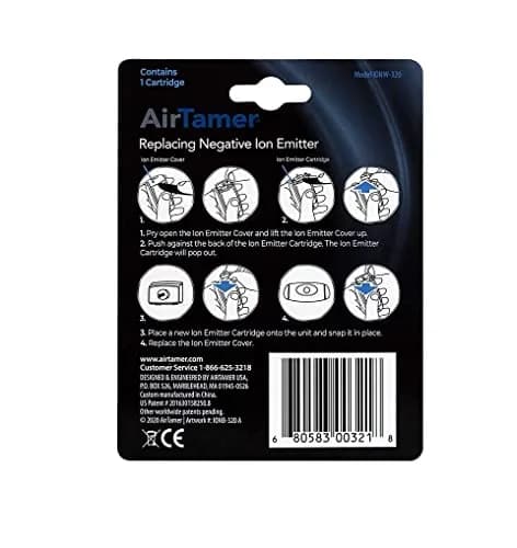 AirTamer A320 Replacement Negative Ion Emitter Cartridge | Black, 1-Pack thumbnail 2