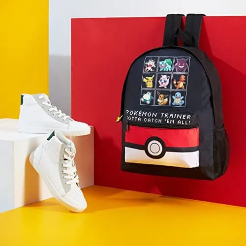 Pokémon Black/Red Backpack for Kids & Teens | Officially Licensed Anime Bookbag with Padded Straps thumbnail 2