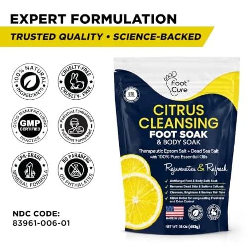 FOOT CURE Citrus Detox Epsom Salt Foot Soak 454 g (16 oz) | Cleanses & Revives Skin Tone thumbnail 8