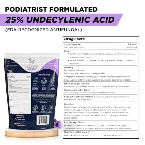 FOOT CURE Soothing Lavender Epsom Salt Foot Soak 473ml (16 Fl Oz) | Night Time Relaxation thumbnail 6