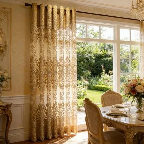 NewWPKIRA European Floral Embroidery Sheer Curtain 52x96 Inches | Elegant Grommet Top for Home & Office thumbnail 8