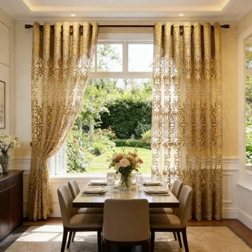 NewWPKIRA European Floral Embroidery Sheer Curtain 190cm (75"W x 102"L) | Light Filtering Panels thumbnail 9