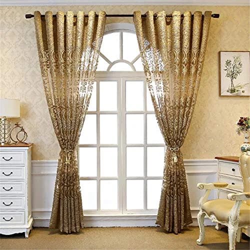 NewWPKIRA European Floral Embroidery Sheer Curtain 259cm (102") | Light Filtering Grommet Top Panel thumbnail 4