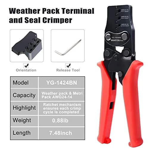 Yangoutool Crimping Tool for AWG 24-14 | Versatile Weather Pack & Metri-Pack Crimper thumbnail 3