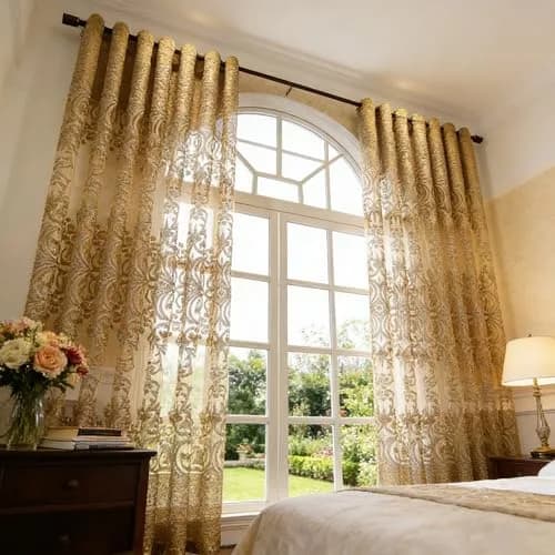 NewWPKIRA European Floral Embroidery Sheer Curtain 243.84 cm (96" L) | Light Filtering Grommet Top Panel thumbnail 5