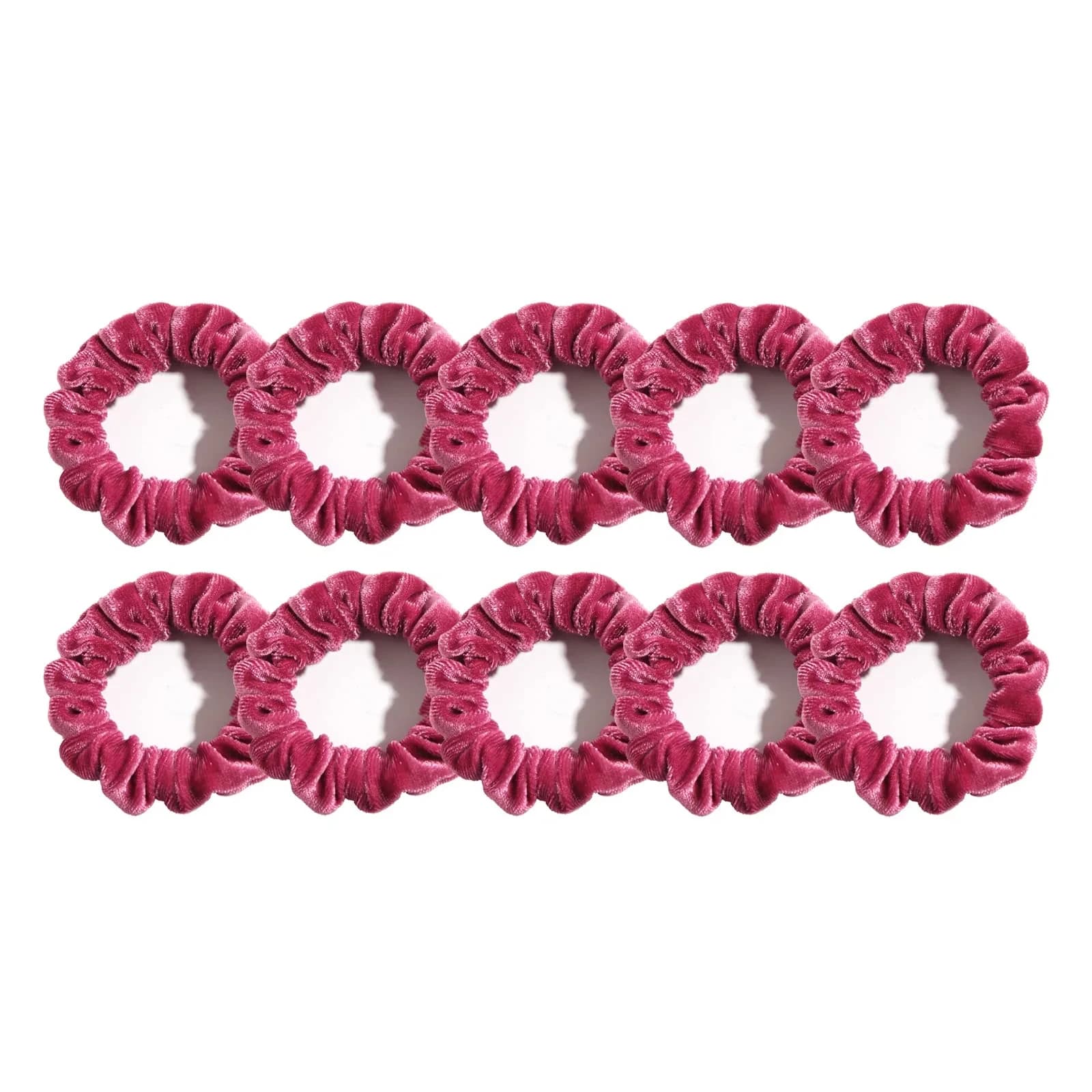 LFOUVRE Small Velvet Scrunchies (10-Pack, 7cm) | Gentle Hold for All Hair Types
