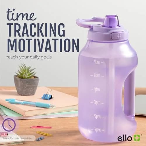 Ello Hydra 64oz Water Jug with Time Markers | BPA-Free Plastic, Leakproof & Reusable thumbnail 6