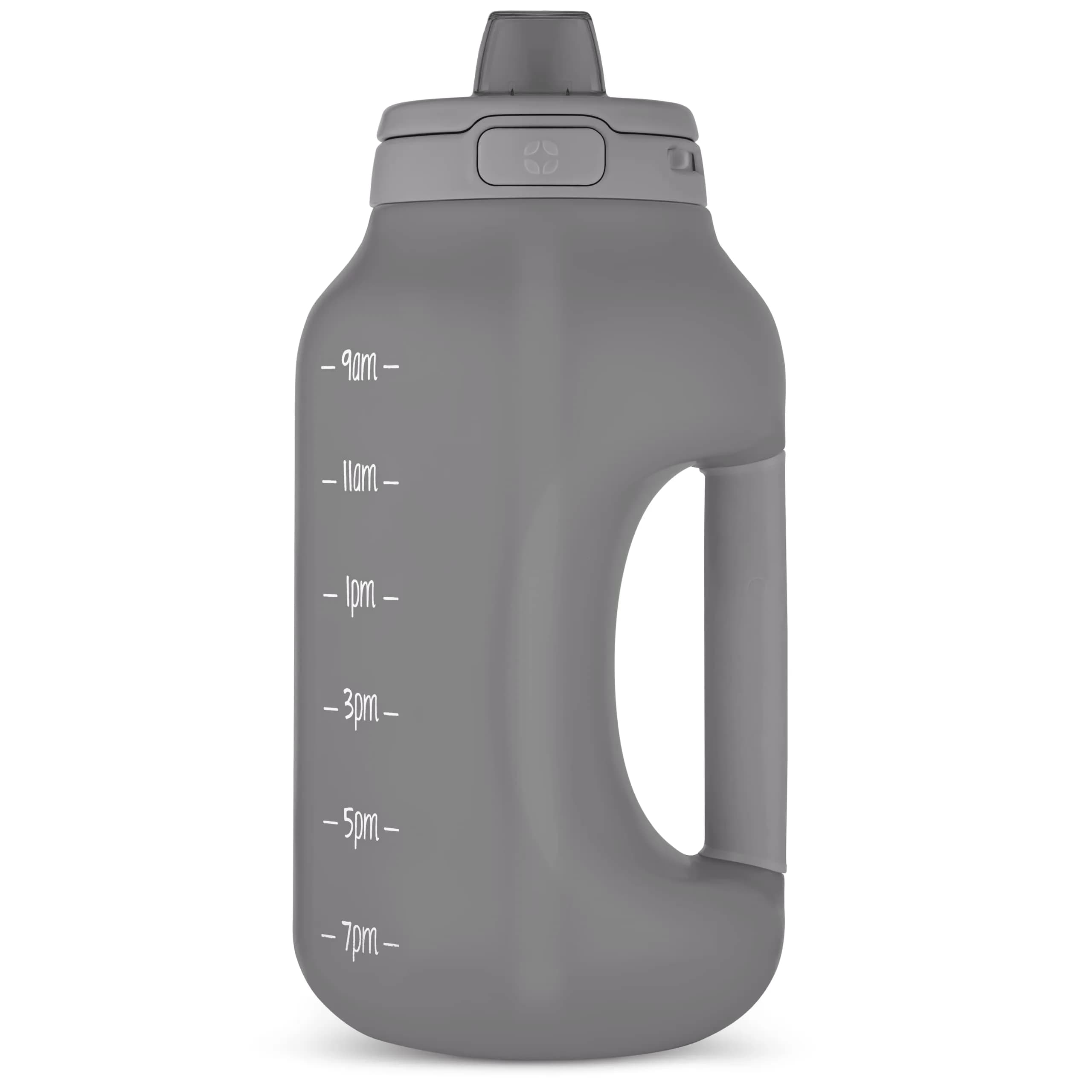Ello Hydra 64oz Water Jug with Handle & Motivational Markers | Leak-Proof BPA Free Plastic Bottle (64 oz / 1.89L) — Grey