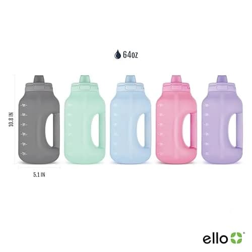 Ello Hydra 64oz Water Jug with Handle & Motivational Markers | Leak-Proof BPA-Free Plastic Bottle thumbnail 4