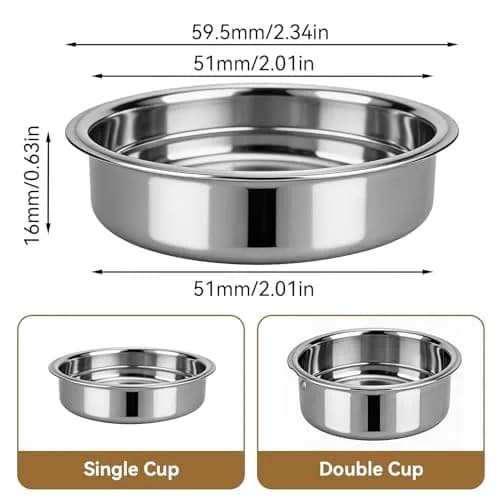 Agatige 51mm Single Cup Filter Basket for Espresso Machines | Stainless Steel Reusable Coffee Filter thumbnail 5