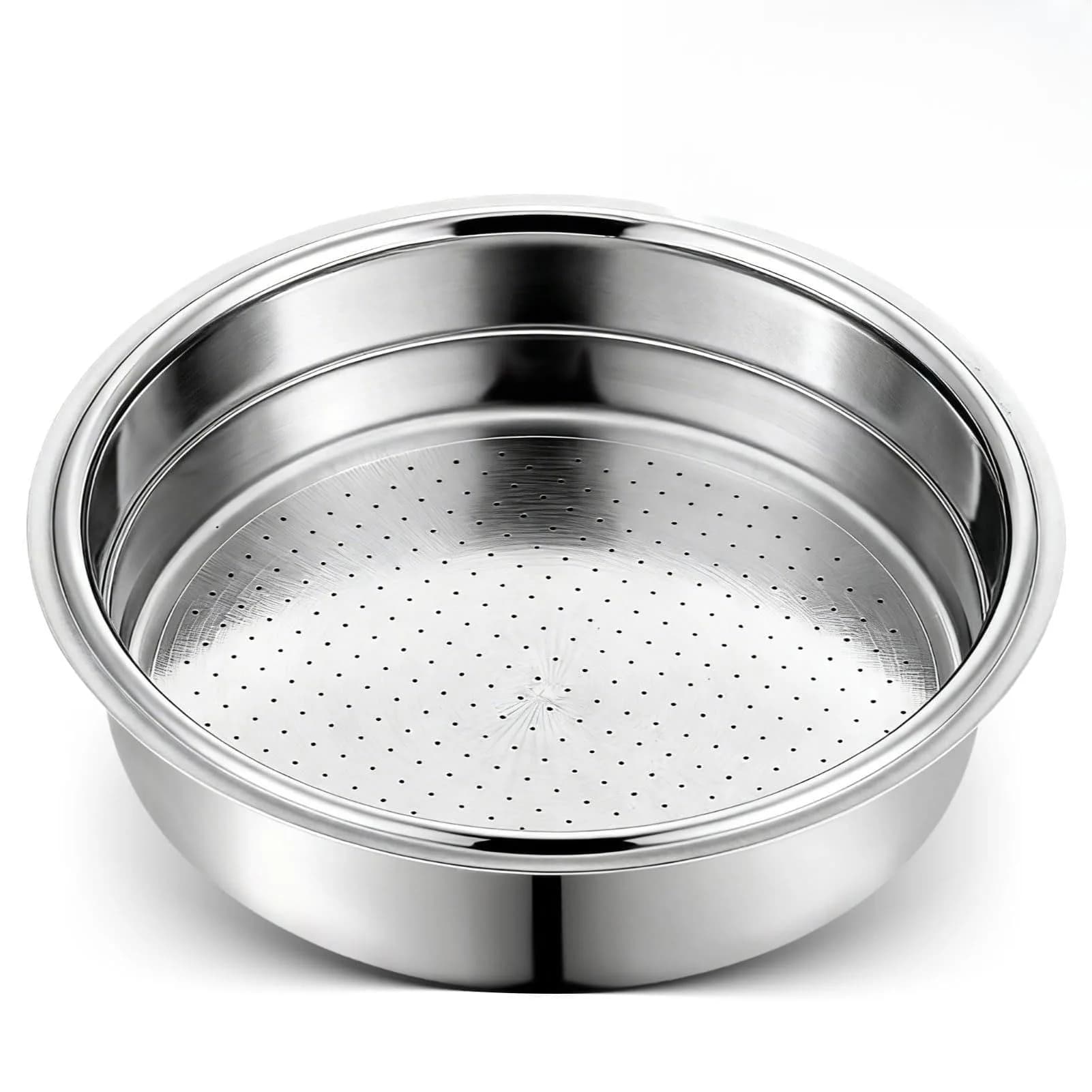Agatige 51mm Double Layer Stainless Steel Coffee Filter Basket for Espresso Machines (Double Cup) — Silver