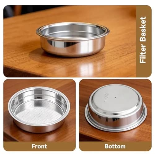 Agatige 51mm Single Cup Filter Basket for Espresso Machines | Stainless Steel Reusable Coffee Filter thumbnail 8
