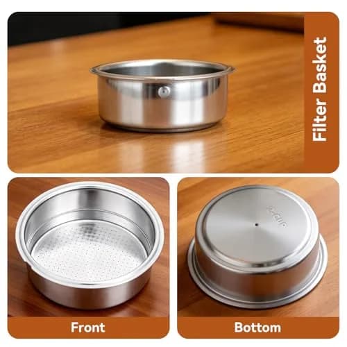Agatige 51mm Double Layer Stainless Steel Coffee Filter Basket for Espresso Machines (Double Cup) thumbnail 8