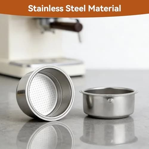 Agatige 51mm Double Layer Stainless Steel Coffee Filter Basket for Espresso Machines (Double Cup) thumbnail 3