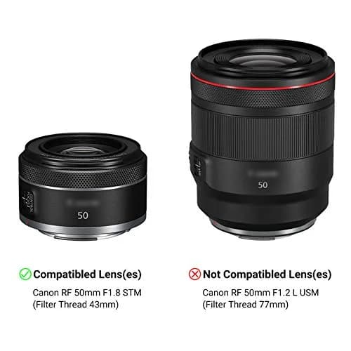 JJC Lens Hood for Canon RF 50mm F1.8 STM, Reversible Shade for EOS R Cameras | 43mm Filter Compatible thumbnail 2
