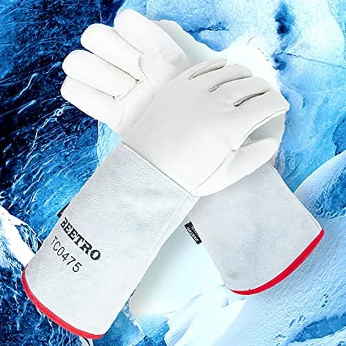 BEETRO Cryogenic Gloves for Liquid Nitrogen Handling -180°C (-292°F) 16 Inch (Pair) thumbnail 4