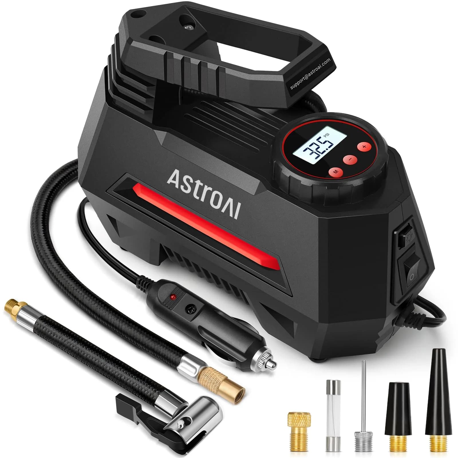 AstroAI AIRUN H Tire Inflator Portable Air Compressor 12V DC 35L/min | Fast Inflation for Car, Motorcycle, Bike Tires