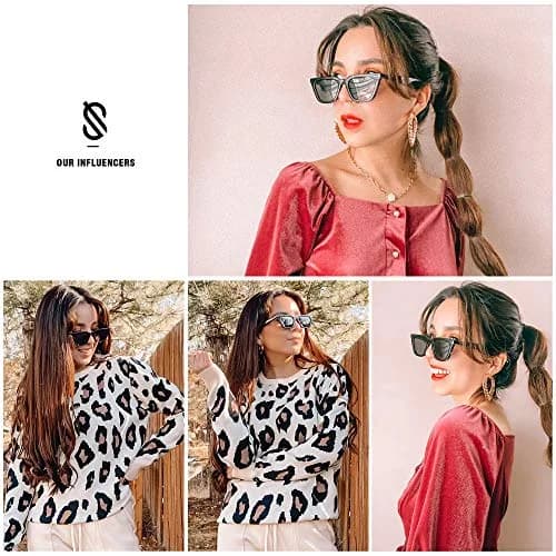 SOJOS Polarized Narrow Square Cateye Sunglasses SJ2169 51mm (2.01in) | UV400 Protection thumbnail 5