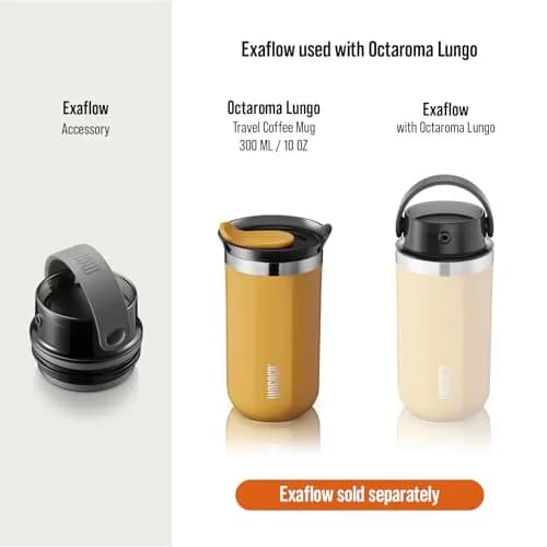 WACACO Octaroma Lungo Vacuum Insulated Coffee Mug 300ml | Travel Stainless Steel Tumbler with Leak-Proof Lid thumbnail 7