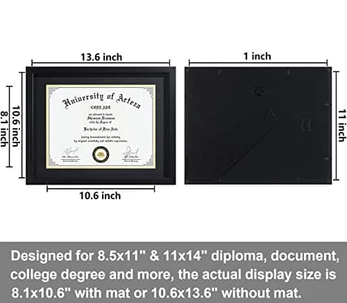 CORE ART Black 11x14 Inch (28x35.5 cm) Diploma Frame 2-Pack | Mat for 8.5x11 Inch (21.5x28 cm) Certificates thumbnail 6