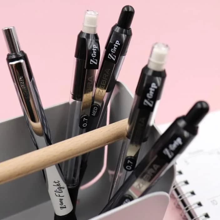 Zebra Pen Z-Grip Retractable Ballpoint Pens, Black Ink, 0.7mm Fine Point, 12-Pack | Smooth Writing for Students & Office thumbnail 6