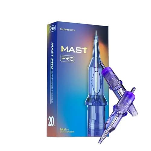 MAST TATTOO Disposable Needles 20Pcs Bugpin 1RL | Clear Plastic Body for Smooth Tattooing thumbnail 1