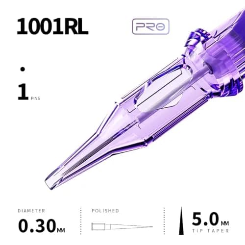MAST TATTOO Disposable Needles 20Pcs Bugpin 1RL | Clear Plastic Body for Smooth Tattooing thumbnail 4